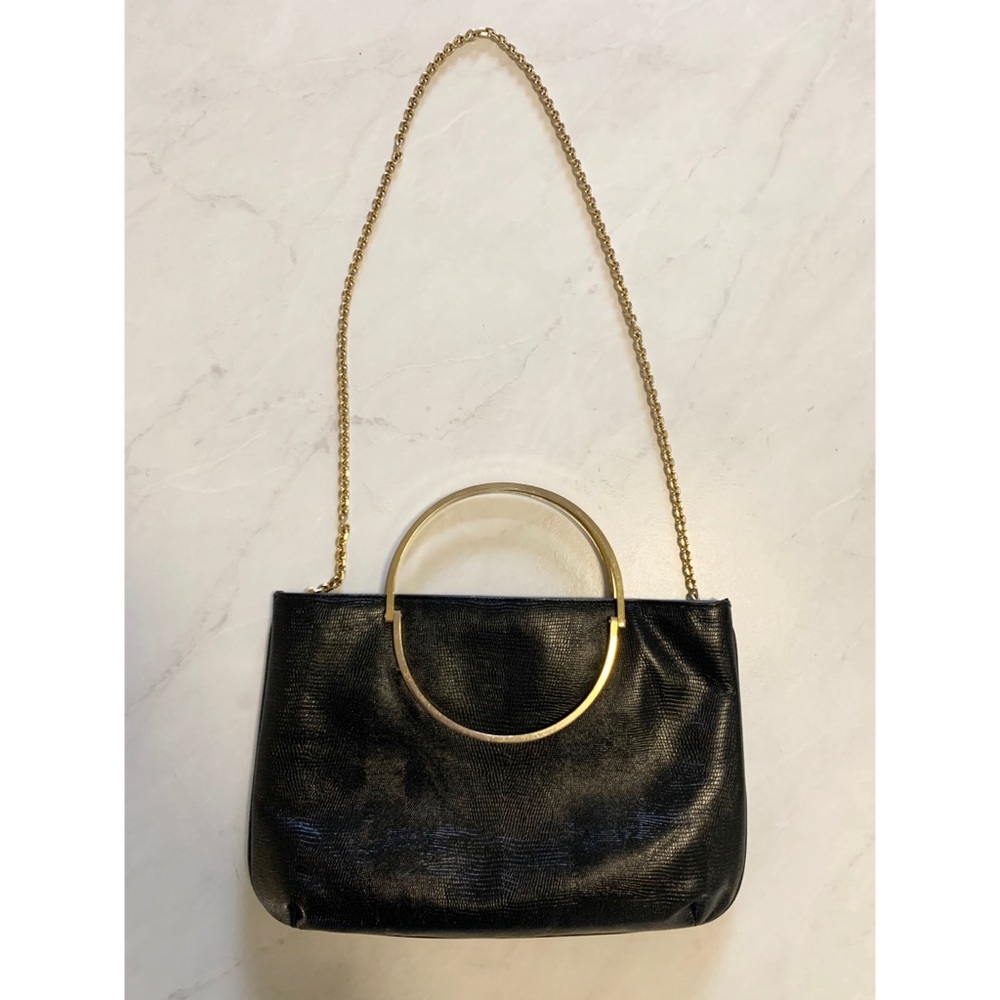 Vintage Black Embossed Croc Style Mini Bag